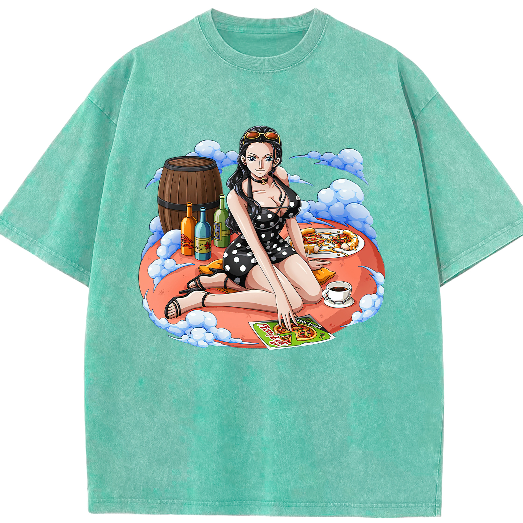 ワンピース ニコ・ロビン ONE PIECE Nico Robin 綿100% ヴィンテージ風 半袖Tシャツ（フロントプリント）
